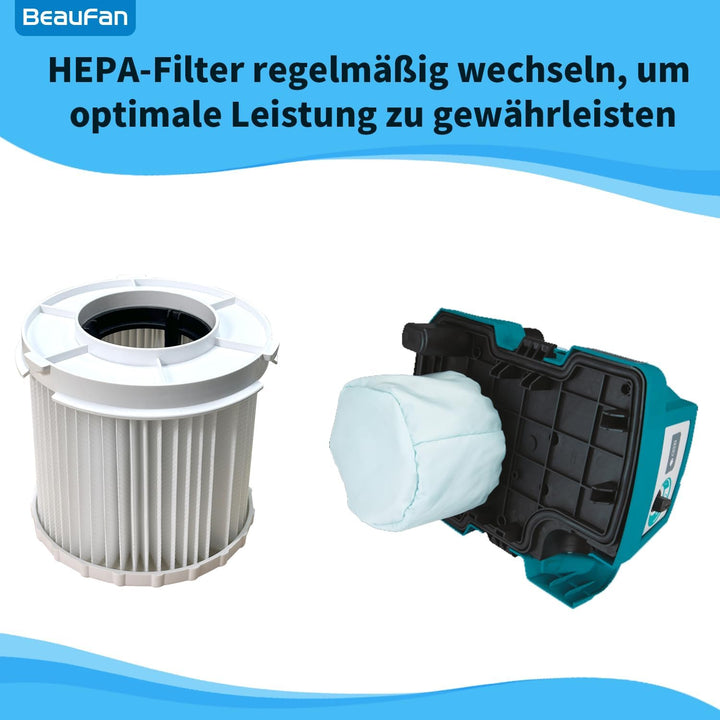 2 Pack 162518-0 HEPA-Filter Kompatibel mit Makita Akku-Staubsauger DVC750/DVC750Z/DVC750l/XCV11Z/XCV