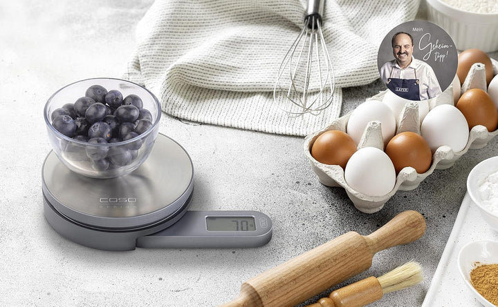 CASO Kitchen EcoMate - Design Küchenwaage, batterielose Nutzung durch kinetische Energie, Testsieger