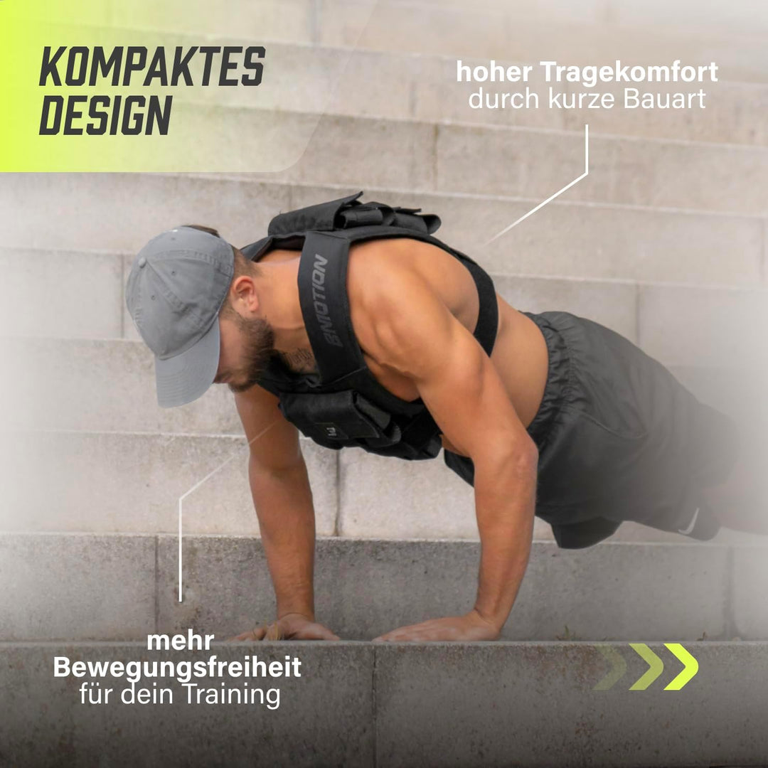 Müller & Blum Premium Gewichtsweste 20 kg oder 10 kg, Verstellbare Trainingsweste mit herausnehmbare