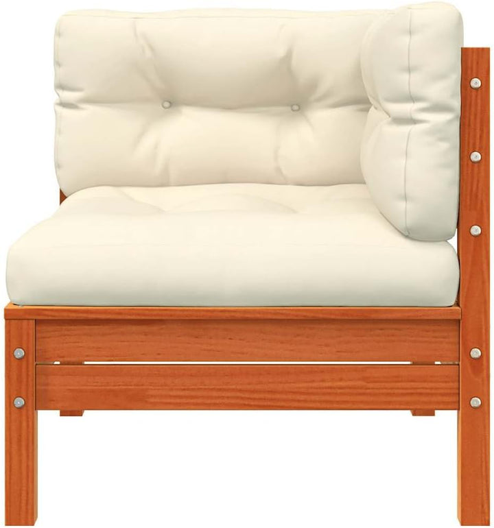 vidaXL Garten Ecksofa mit Kissen 2 STK., Sofa für Garten Terrasse, Gartensofa mit Latten-Design, Gar