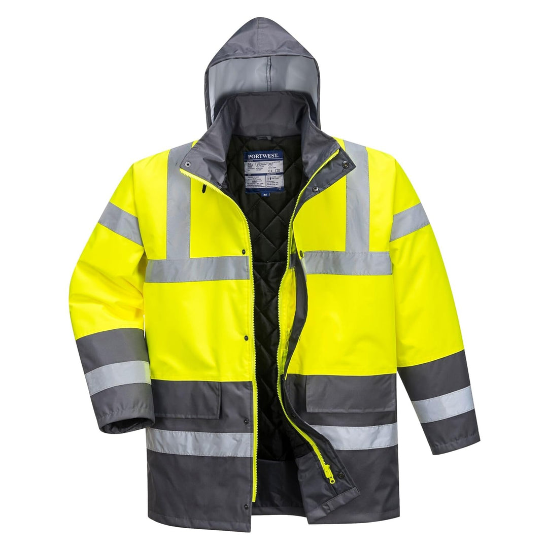 Portwest Warnschutz Kontrast Traffic-Jacke, Grösse: 6XL, Farbe: Gelb, S466YER6XL Gelb 6XL, Gelb 6XL