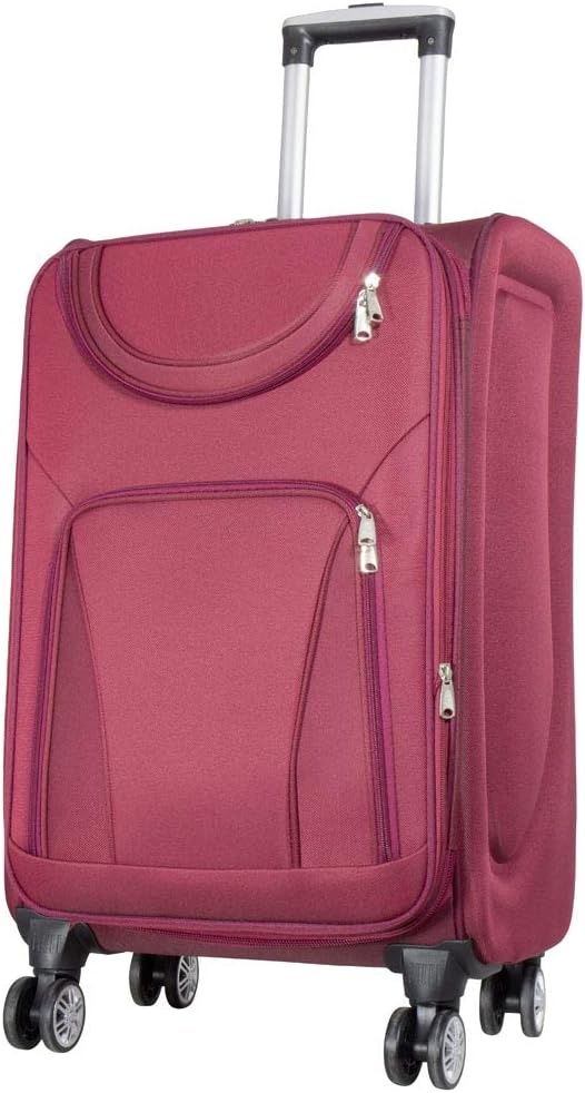 Trendyshop365 Weichgepäck mittlerer Koffer Maribor 68cm 71 Liter 4 Rollen Zahlenschloss Rot Citykoff