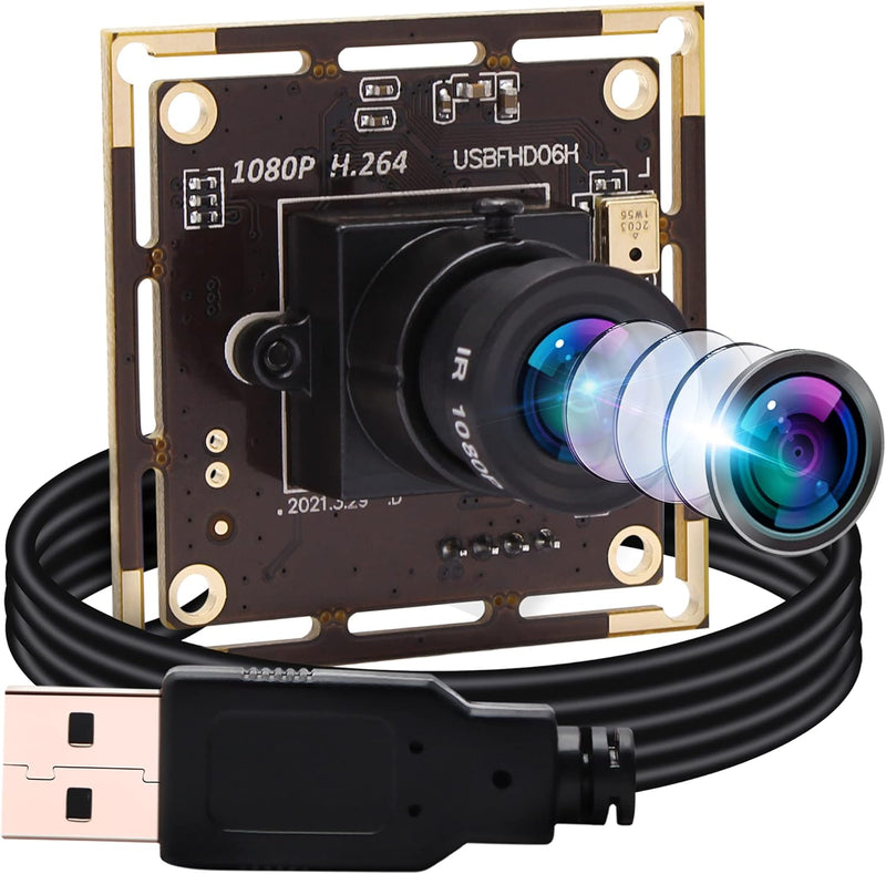 ELP Kamera 1080P Webcam H.264 Low Light USB Camera Mini Kamera Modul (3.6mm Objektiv USB Kamera Modu