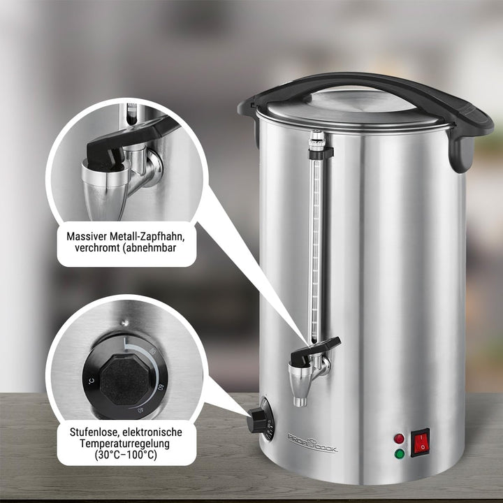 ProfiCook PC-HGA 1111 Heissgetränkeautomat, zum Erhitzen und Warmhalten von z.B. Glühwein/Kaffee/Tee