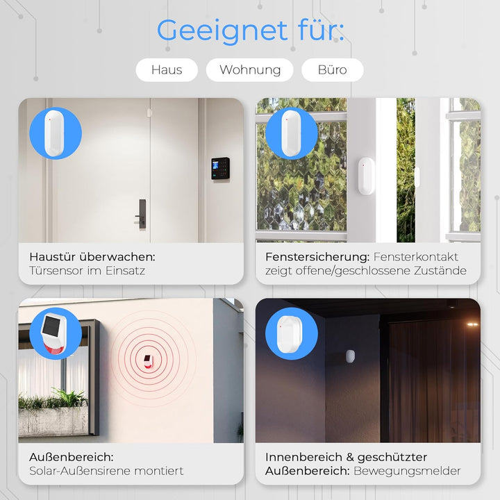 Safe2Home® SP310 Funk Alarmanlage Komplett Set - Störsendererkennung - Tüv-Rheinland zertifiziete Ba