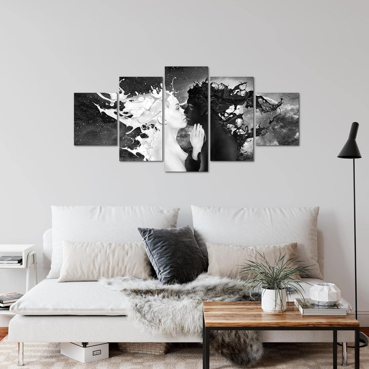 Runa Art Wandbilder Milk und Coffee 5 Teilig Bild auf Vlies Leinwand Deko Wohnzimmer Schlafzimmer Ab