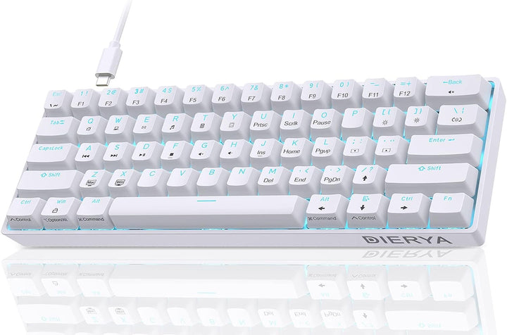 Dierya DK61se Gaming Tastatur,60% Prozent Mechanische Tastatur mit Red Linear Switch,Ultra-Compact M