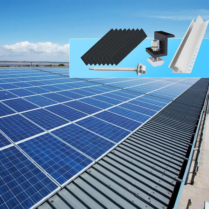 Solarmodul Halterung Kit,Flachdach PV Halterungen Kit, Alu Photovoltaik Montageschiene 300MM, für 35