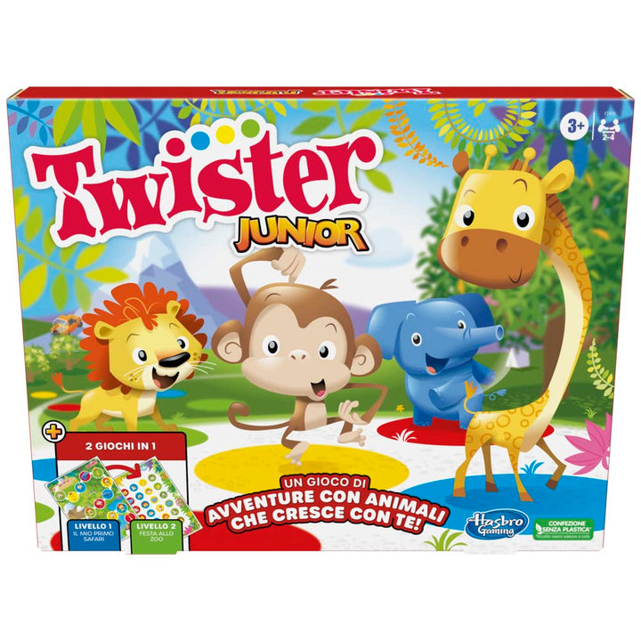 Twister Junior Hasbro Gaming Spielmatte Doppelseitige Spielmatte 2 in 1 Partyspiel für Jungen und Mä