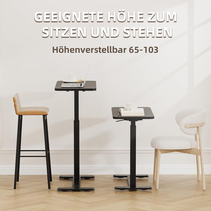 Betttisch auf Rollen Höhenverstellbar, Mobiler Pflegetisch mit Versteckten Rollen Stehpult Laptoptis