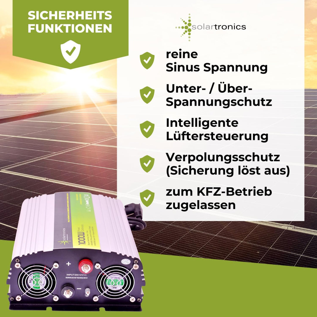 Spannungswandler USV 12V NPS 1000-3000 Watt Reiner Sinus Batterie Akku Solar Strom 230V Unterbrechun