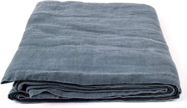 LinenMe Vorgewaschenes Blau Leinen-Bettlaken
