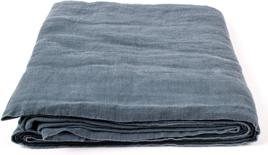 LinenMe Vorgewaschenes Blau Leinen-Bettlaken