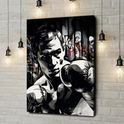 Artmazing | Boxer Graffiti Modern Art Bild | S-Art Bild | Leinwand Bilder | Wandbilder Modern | Boxe