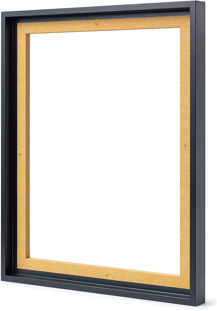 Stallmann Design Schattenfugenrahmen 30x90 cm schwarz, Bilderrahmen für Leinwandbilder auf Keilrahme