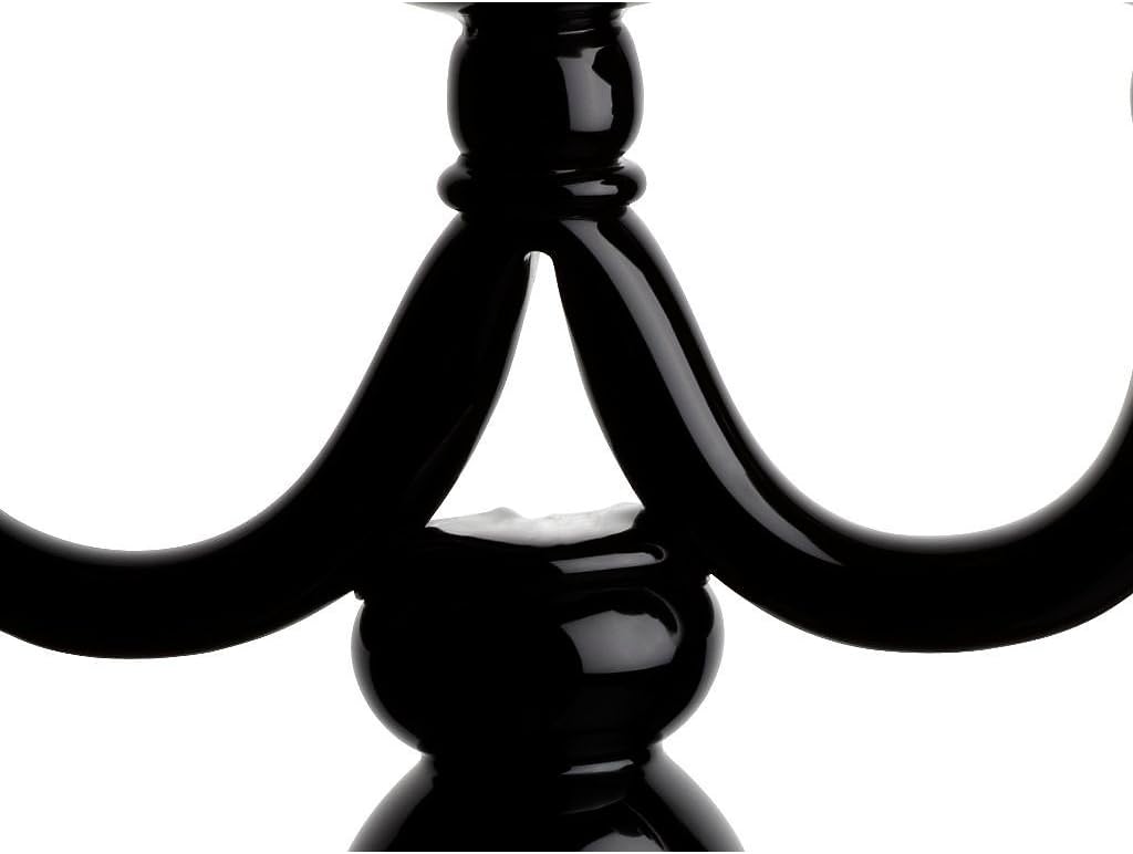 CRISTALICA Kerzenhalter Kerzenständer Teelichthalter Shiva Schwarz Glas 36 cm