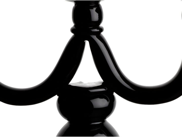CRISTALICA Kerzenhalter Kerzenständer Teelichthalter Shiva Schwarz Glas 36 cm