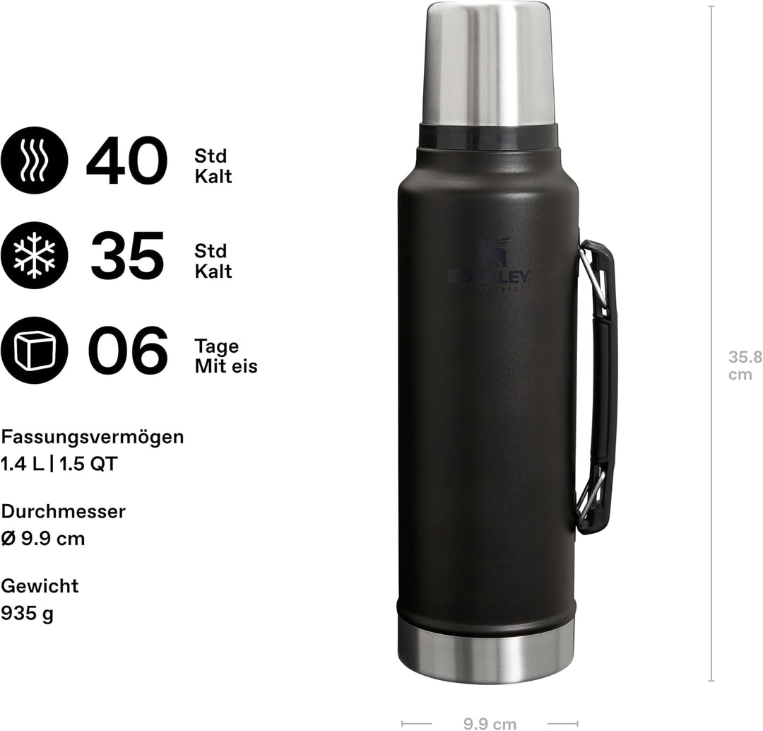 STANLEY 1913 Classic Legendary Thermosflasche 1.4L - Thermos Hält 40 Stunden Heiss Oder Kalt - Edels