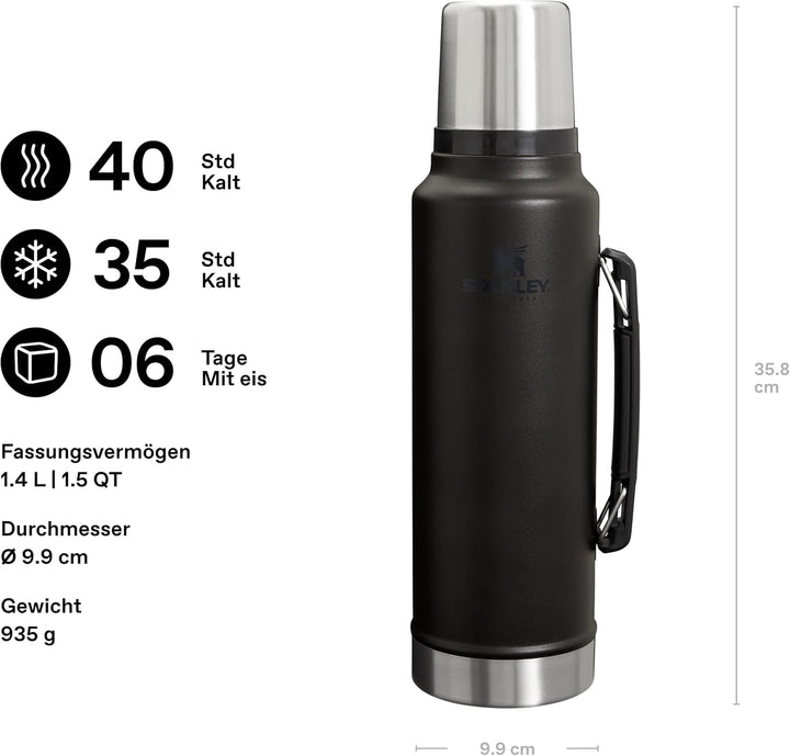 STANLEY 1913 Classic Legendary Thermosflasche 1.4L - Thermos Hält 40 Stunden Heiss Oder Kalt - Edels