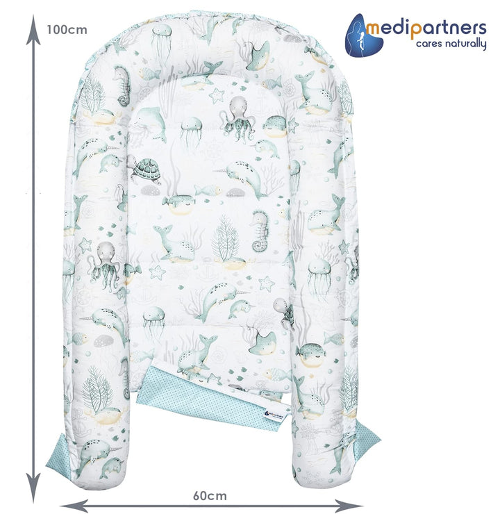 Medi Partners 5 teilig Babynestchen Set Babynest 100x60x15 herausnehmbarer Einsatz Bett Kuschelnest
