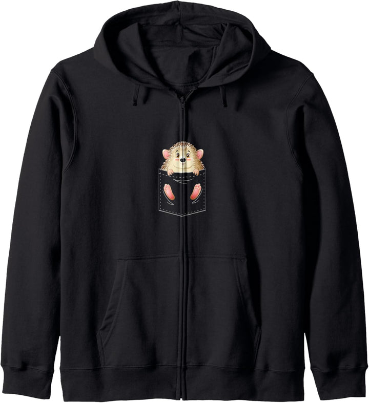 Igel in falscher Tasche Kapuzenjacke