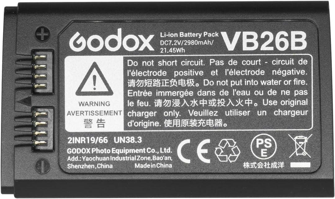 Godox VB26A VB26 Lithium Akku Battery Kompatibel für Godox V1-S V1-N V1-C V1-F V1-O V1 Rundblitzgerä