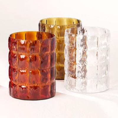 Kartell 01225MM Matelasse' Vase, Plastik, amber, 23 x 30 cm Ambra, Ambra