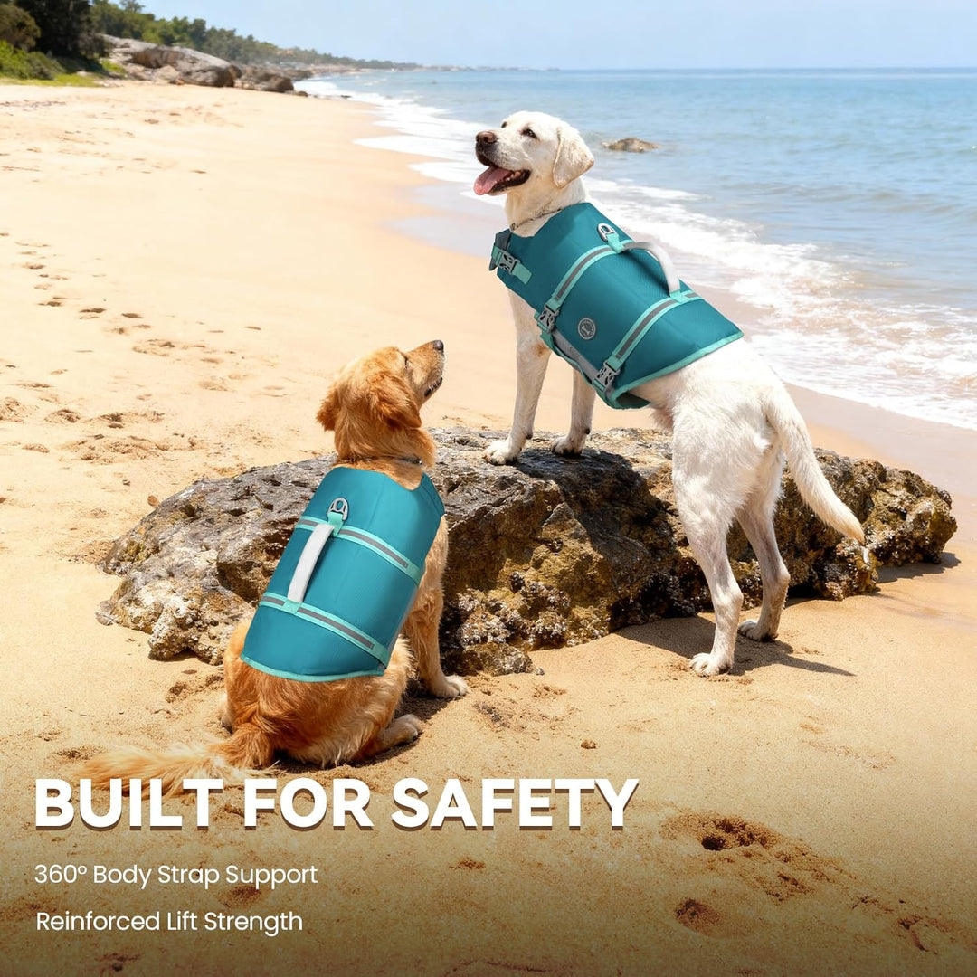 VIVAGLORY Rip Stop Schwimmweste Hund, Hundeschwimmweste, Schwimmhilfe & Auftrieb, Rettungsweste Hund