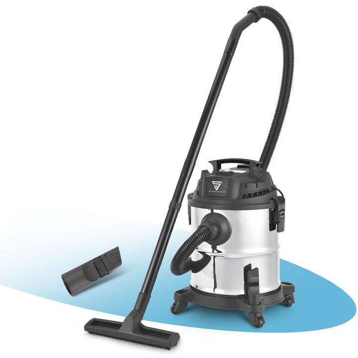 STAHLWERK Nass- und Trockensauger VCL-1200 ST – 1200 W Werkstattsauger mit 20 l Metallbehälter, Stau
