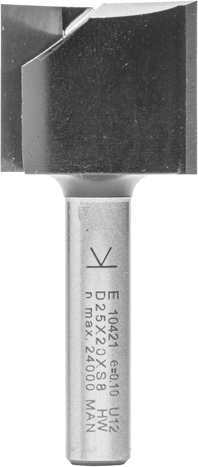 ENT 10421 Nutfräser HW, Schaft (S) 8 mm, Durchmesser (D) 25 mm, NL 20 mm, SL 32 mm, GL 52 mm D=25 /