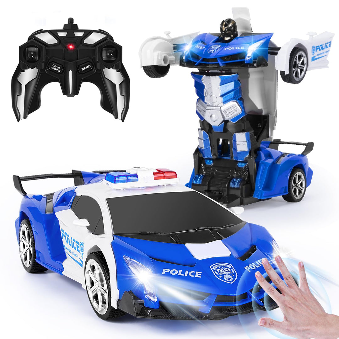 Yellcetoy Transform Spielzeug Ferngesteuertes Auto, Roboter Auto mit Handgesten Sening LED Licht Mus