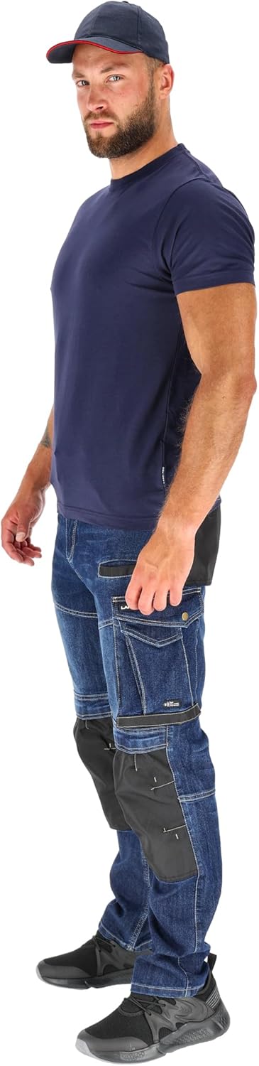 Lahti PRO Unisex A40510 - Work Utility Pants, Blue Jeans, L Slim EU