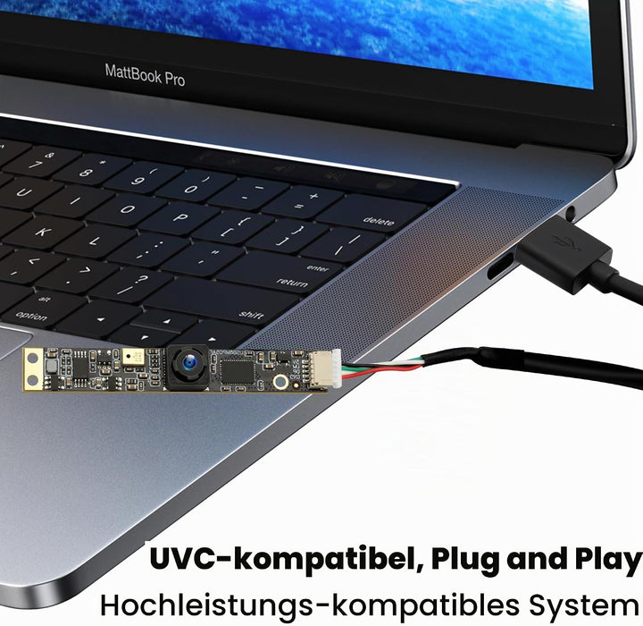 ELP USB Kamera 8MP 30fps USB Kameramodul mit Mikrofon 105 Grad Weitwinkelobjektiv Lightburn Kamera P