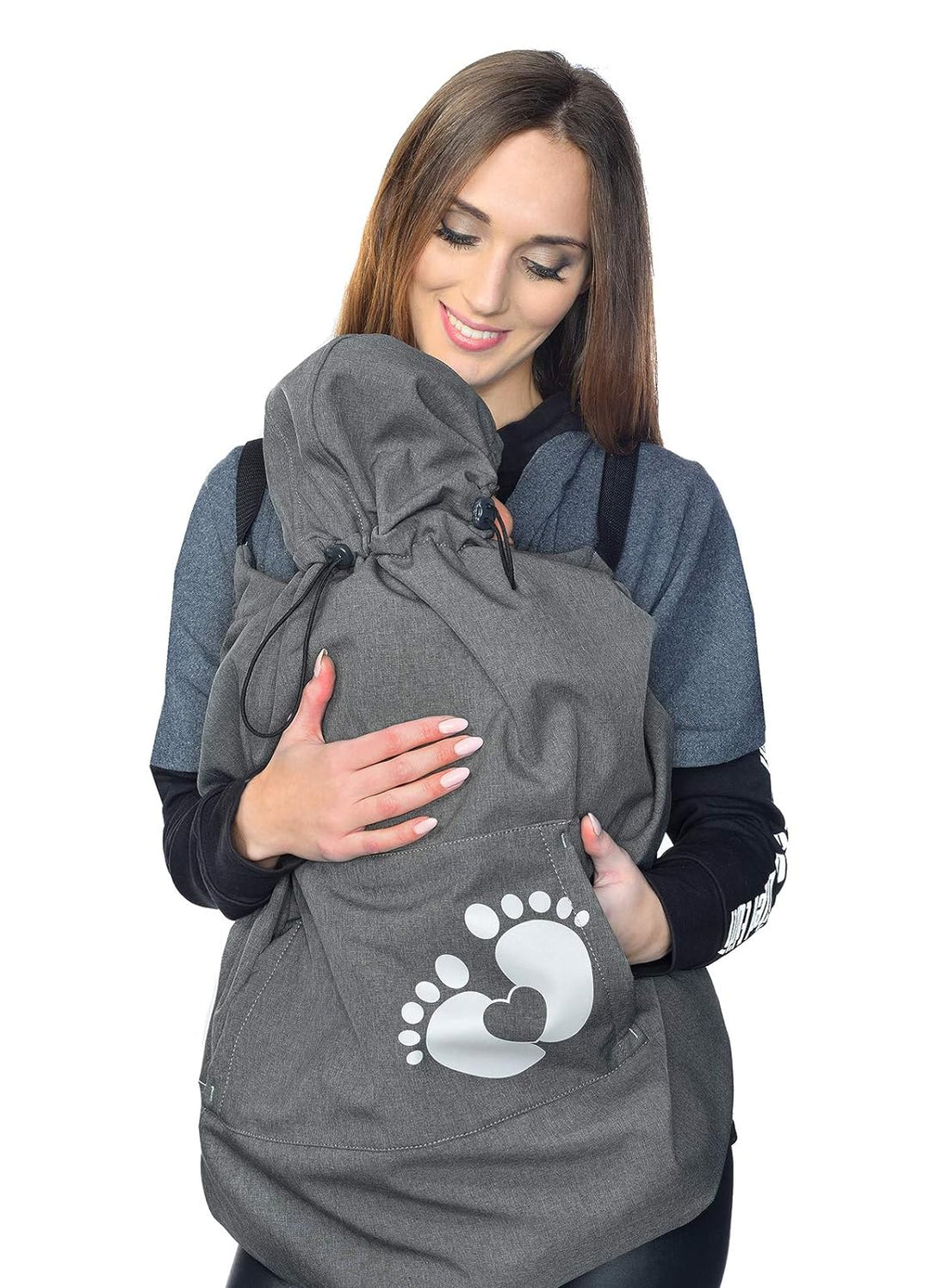 MijaCulture Softshell Tragecover, Universal Bezug für Baby Carrier Tragetücher Cape 4113 (Graphite/B