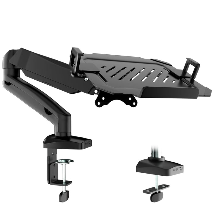 PUTORSEN Monitor Arm mit Laptopablage für 17 bis 32 Zoll LCD LED Bildschirm & bis zu 17 Zoll Noteboo