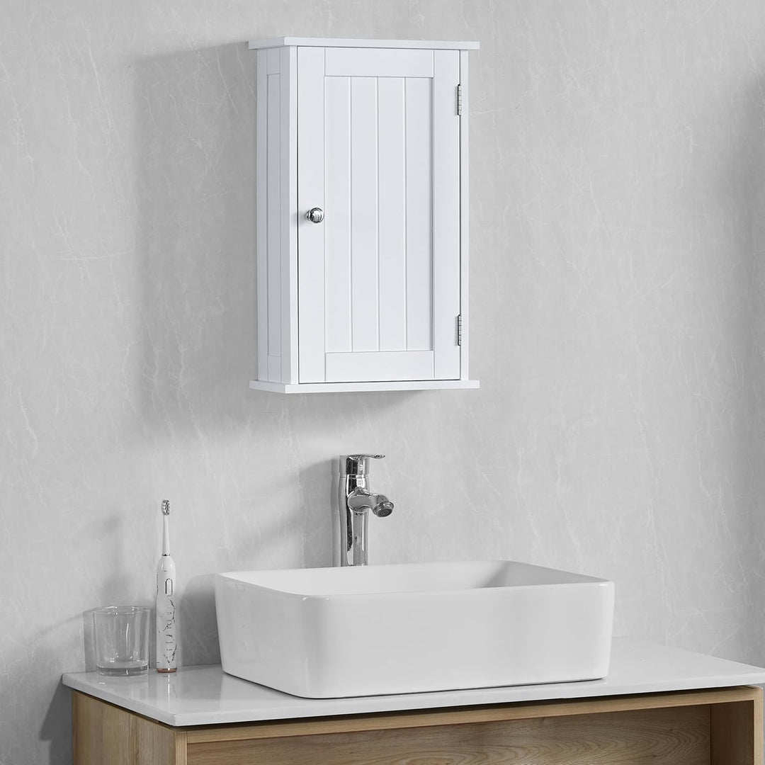 Bath Vida Priano Badezimmerschrank mit 1 Tür, Wandmontage, Aufbewahrungsregal, weiss Einzelner Bades