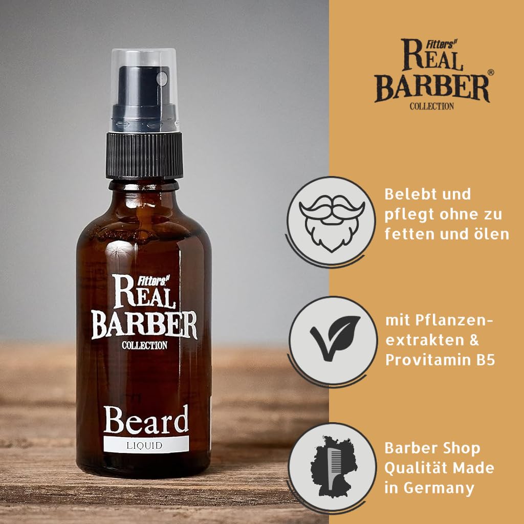 Bart Liquid (50ml) · REAL BARBER COLLECTION · Beard Liquid für Herren - ohne zu ölen. Bartpflege für