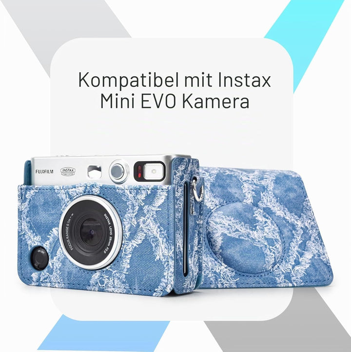 MUZIRI KINOKOO Fuji Mini EVO Tasche – PU-Leder Tasche mit kompatibel mit Fuji Instax Mini EVO Sofort