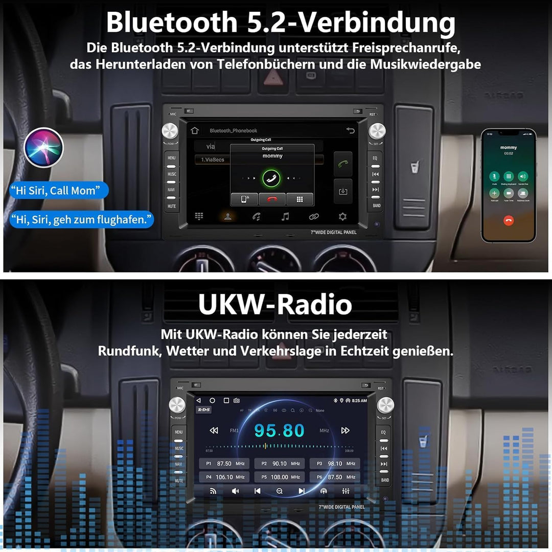 Plug&amp;Play Android 15 GPS Navi Autoradio für VW Golf 4 MK4 Polo Passat Golf Jetta, 7 Zoll IPS Touchsc