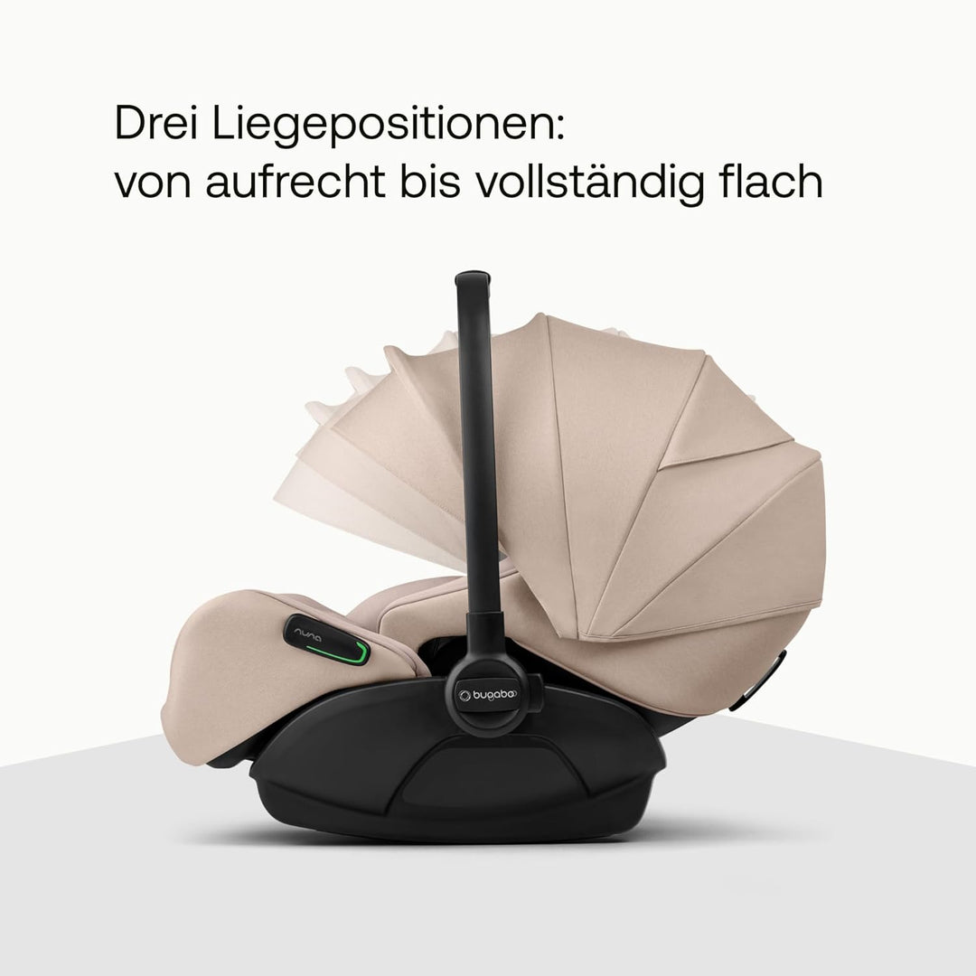Bugaboo Otter by Nuna – i-Size Babyschale ab Geburt mit flacher Liegeposition, UPF 50+ Sonnenverdeck