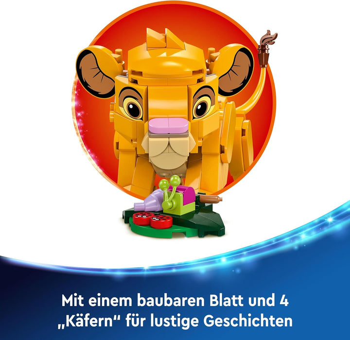 LEGO, Disney Simba, das Löwenjunge des Königs, Bauspielzeug für Kinder, Fantasy-Spielset mit Löwenfi
