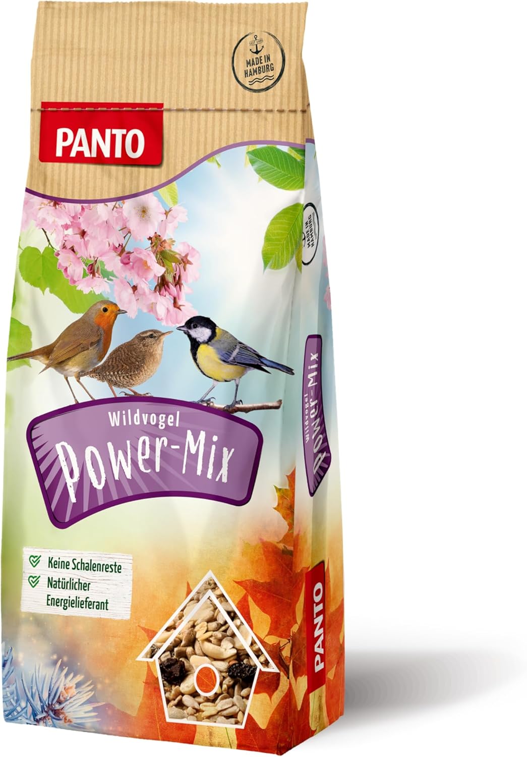 PANTO Wildvogelfutter Power Mix – 20 kg Vogelfutter für Futterhäuschen, Streufutter für Vögel mit So