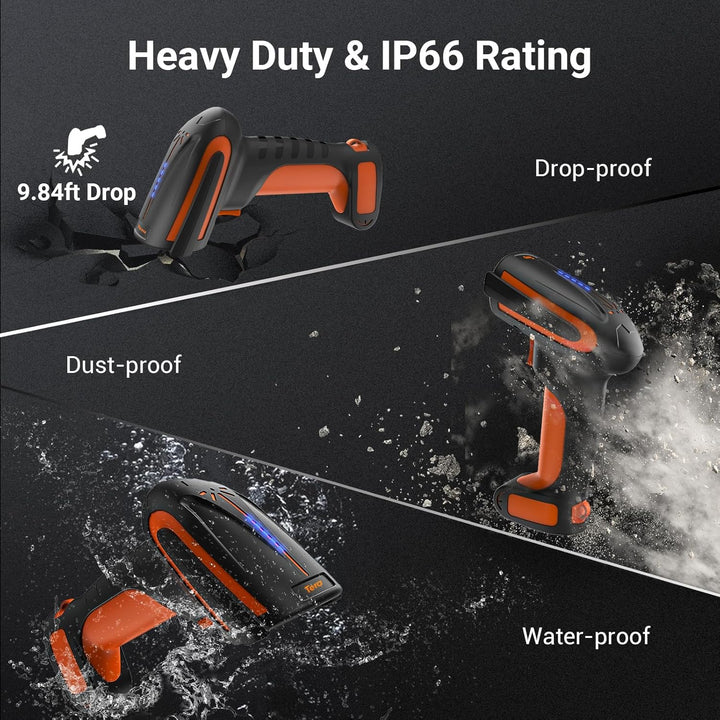 Tera Pro 3 in 1 Barcodescanner Kabellos QR 2D 1D Bluetooth Wireless 2,4G & Kabelgebunden USB-C Indus