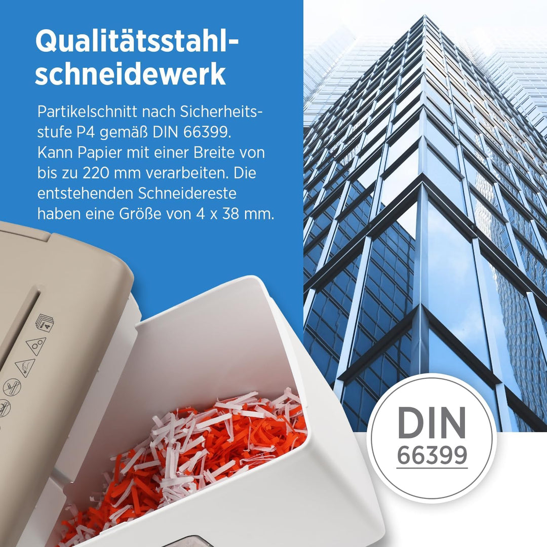Genie 440 X II BR Schredder Aktenvernichter P4 | Papierschredder mit Partikelschnitt | 9L Auffangvol
