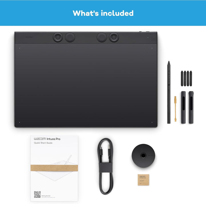 Wacom Intuos Pro Large Zeichentablett – Innovatives Grafiktablett inkl. Wacom Pro Pen 3, grosse Arbe