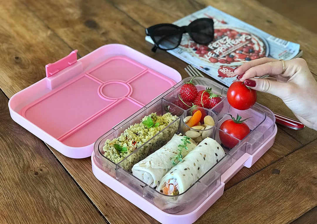 Yumbox Tapas XL Bento Box (Capri Pink, 4er Rainbow) - Lunchbox mit 4 Fächern, Brotdose für Jugendlic