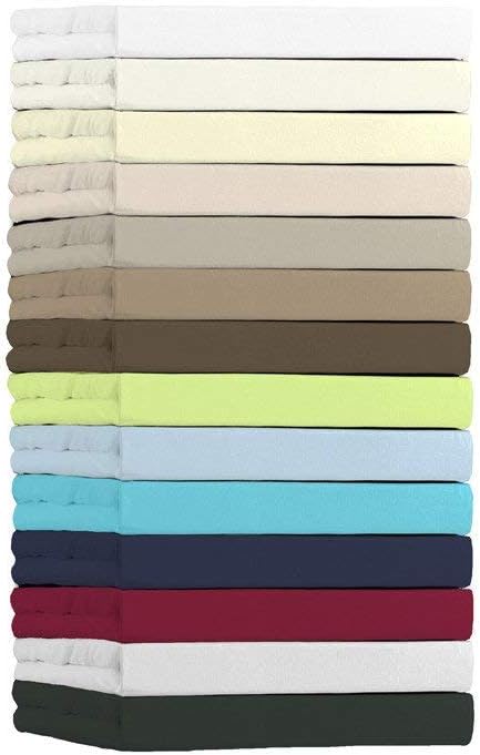 Dormisette Q371 Elastic-Jersey-Spannbetttuch mit Elasthan, Grösse: 180-200 x 200-220 cm, weiss