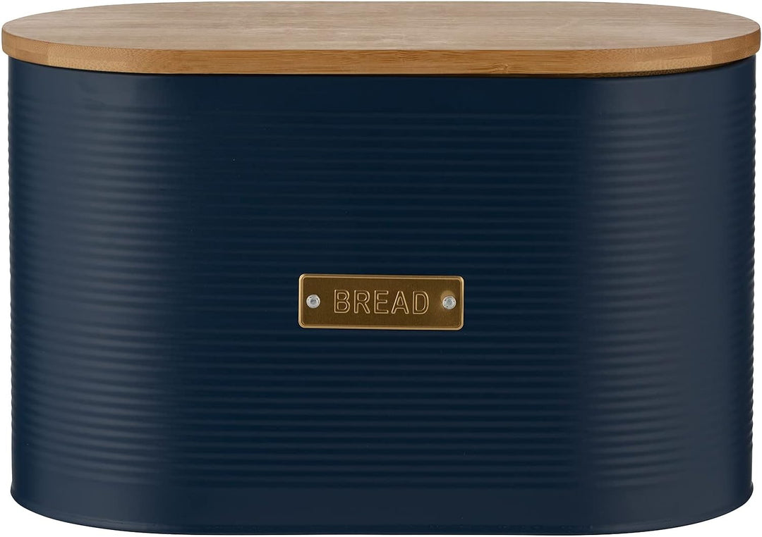 Typhoon 1401.229 Otto Brotkasten, Stahl, Bambus, 10.5 liters, blau Brot Blau, Brot Blau