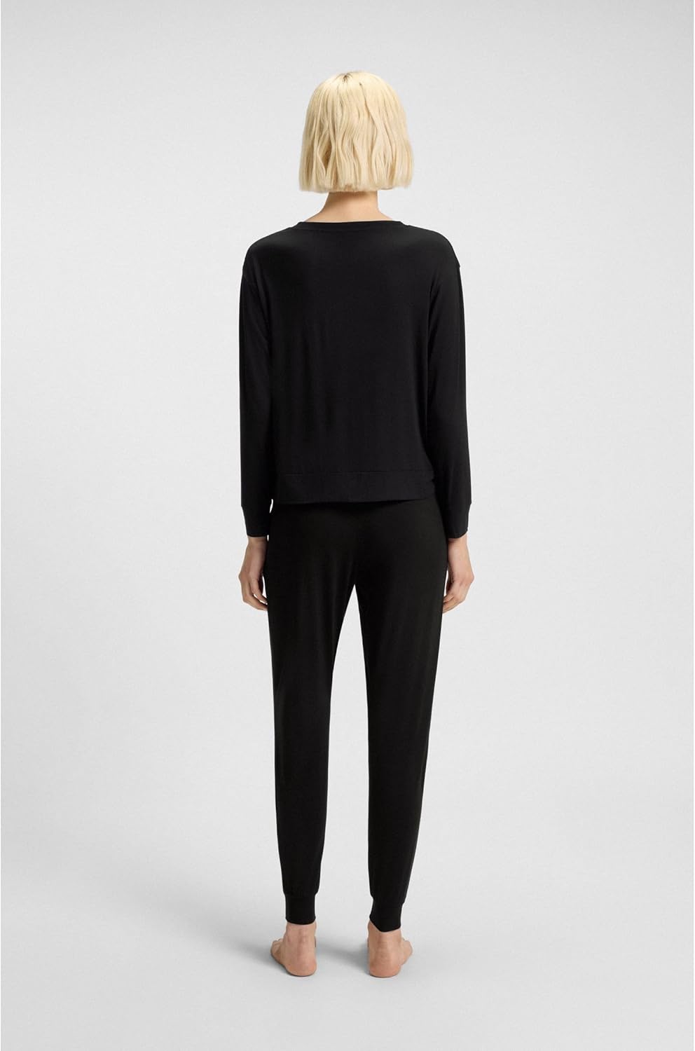 HUGO Damen Unite_ls-Shirt Pyjama_Longsleeve XS Black1, XS Black1
