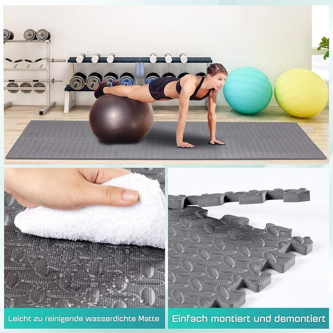 Yes4All Schaumstoffmatten mit Bordüre – ineinandergreifende Bodenmatten für Fitnessgeräte – Eva-Bode